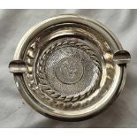A Columbian silver dish inset with coins - 4.5" dia - 79 g.