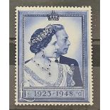 GB 1948 s/Wedding £1 l.h. Mint
