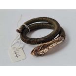 A Victorian gold snake bracelet set with Ruby eyes (AF)