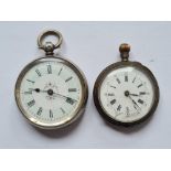 Two ladies continental silver fob watches both Af