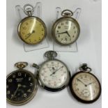 Vintage pocket watches several ticking