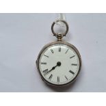 A good condition ladies silver fob watch