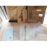 EPHEMERA a box, incl. a Royal; Proclomation, a WWI service Certificate, maps etc.