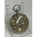 Antique silver fusee pocket watch