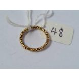 A Victorian gold (tested) embossed split ring size H - 1.7 gms