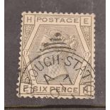 G.B. 1873 6d grey. Pl.17 cds 'station' pmk SG147. Cat £180