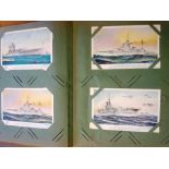 Large deco album "Transport" remainders early trains photo cards, col. Cards (74) + early