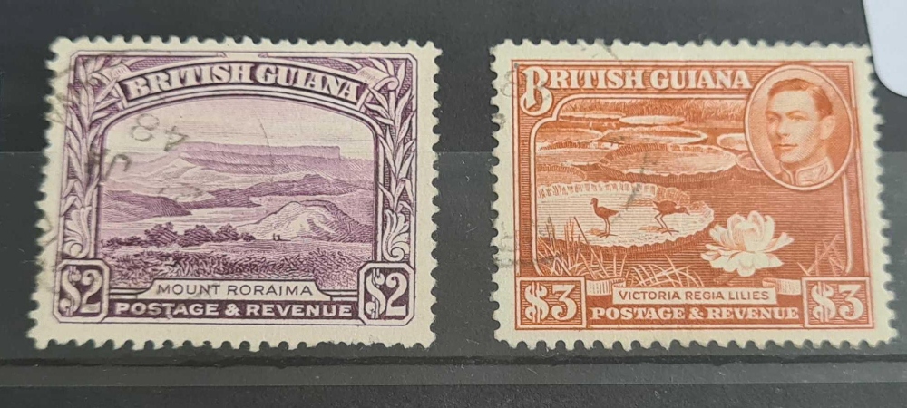 BR GUIANA SG 318/19a (1945/6) Top 2 values fine used. Cat £60