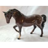 A dark brown Beswick horse - 6" high