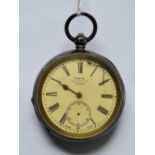 A gents silver pocket watch by Kays "Perfection lever" no second dial hands