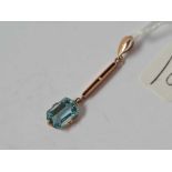 A antique gold and blue stone pendant 9ct