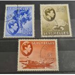 SEYCHELLES SG 147a/48/49a (1938-42) 3 top values fine used. Cat £89