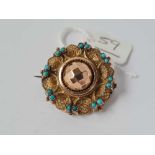 A Victorian turquoise set brooch