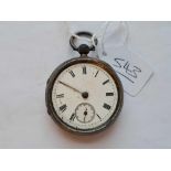 A gents silver pocket watch AF