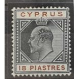 Cyprus 1904-ED7 18p SG 58 l.h.mint. Cat £90