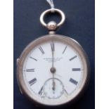 A gents silver pocket watch by H White and Co cheap side London with seconds dial