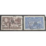 Canada SG0191-92 (1950-51). G Overptint pair. Fine used. Cat £91