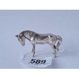 A continental silver (925 standard) model of a standing horse - 2.25" long