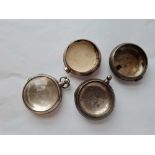 Four silver pocket watch cases - 223 gms