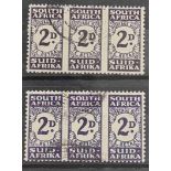 South Africa SG D32/32a (1943). 2d value, both shades. Fine used. Cat £80