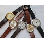 Five assorted gents wrist watches including Citizen automatic "PNY" and others