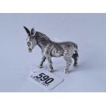 A continental silver (925 standard) model of a walking donkey - 3" long