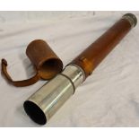 A leather covered larger telescope by Houghton - Butcher London
