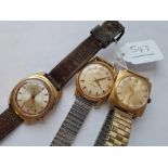 Three vintage gents wrist watches (Sekonda Accurst and Avia)
