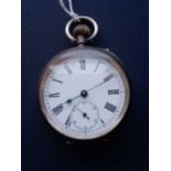 A gents silver pocket watch "The Great Wonder"with seconds dial W/O