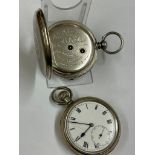 Antique silver keywind pocket watch & 1 other
