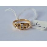 A antique six stone diamond ring 18ct gold 1908 size O1/2 - 2.2 gms