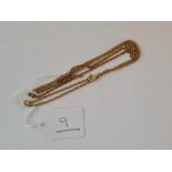 A fancy gold link neck chain 9ct 30 inches - 5.1 gms