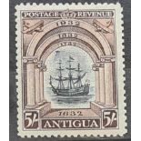 Antigua SG 90 (1932) 5sh top value fresh mint LM. Cat £120