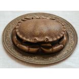 A Victorian brass and copper stamp holder in the form of a lobster - stamped W Avery & Son