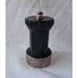 An Art Deco style pepper grinder with silver mounts - Birmingham 1957
