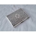 A well engraved card case with fitted interior - 3.5" high - Chester 1901 by CC