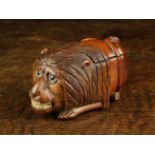 A Quirky 19th Century Coquilla Nut Snuff Box carved in the form of a dumpy,