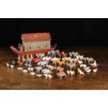 A Late 19th/Early 20th Century Noah's Ark constructed from painted pine boards,