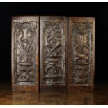 A Set of Three 16th Century Renaissance Oak Panels;