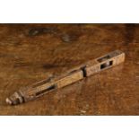 A Fine Early 18th Century Chip Carved 'Ball & Cage' Knitting Sheath, incised with initials "F.