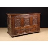 A Fine Late 17th Century Inlaid Oak Mule Chest.