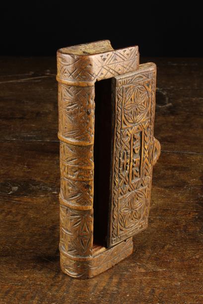 An 18th Century Treen Snuff Box in the form of a Book with sliding lid. - Image 2 of 4