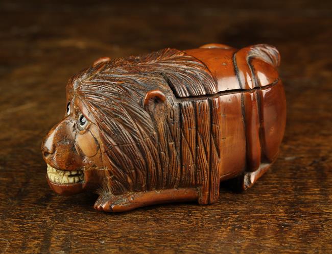 A Quirky 19th Century Coquilla Nut Snuff Box carved in the form of a dumpy, - Image 4 of 6