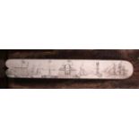 A Delightful Early 19th Century English Scrimshaw Whalebone Stay Busk,