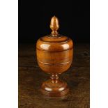 A Fine Early 19th Century Turned Cherrywood Spice Jar of rich colour and patination.