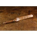 An Interesting 19th Century Treen Knitting Sheath attributed to North Yorkshire,