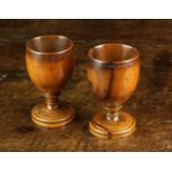 A Pair of Late 18th/Early 19th Century Turned Fruitwood Miniature Goblets or Eggcups or fine colour
