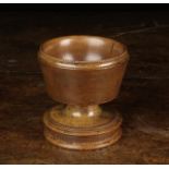 A Good Early 19th Century Turned Treen Pedestal Salt with beaded rim and punchwork to the edge of