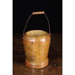 An Unusual Late 18th/Early 19th Century Turned Sycamore Pail with inverted rim and a wire swing