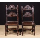 A Pair of Fine 17th Century Joined Oak Chairs attributed to Yorkshire, Circa 1675.